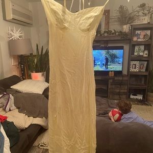 New with tags corset hi low muted yellow dress